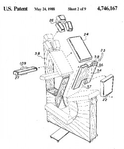 Patent drawing of the first massage chair